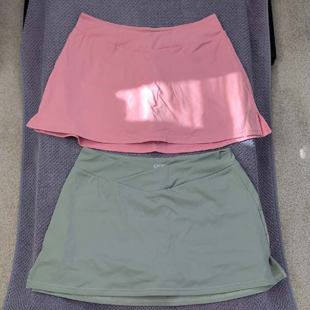 Women's Mini Skort Duo in Pink and Green
